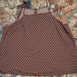 Old Navy XXL Burgundy Geometric Print Blouse Plus Size